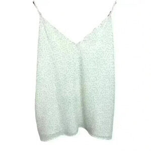 White Polka Dot Socialite Cami Top Sleeveless Summer Casual Party Size M